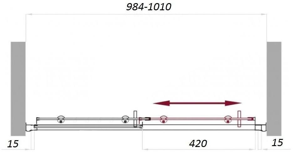 BelBagno UNO-195-BF-1-100-C-Cr Душевые двери 100*195