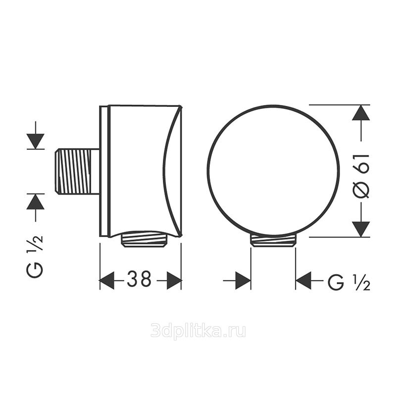 Hansgrohe Fixfit S шланговое подсоединение хром 27453000