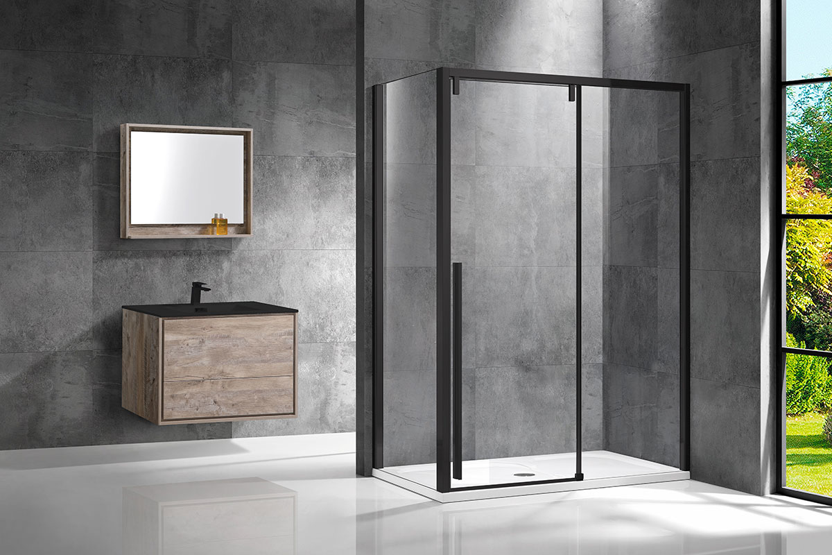 Vincea Lugano душевой уголок 150х90 см черный VSR-1L9015CLB-1