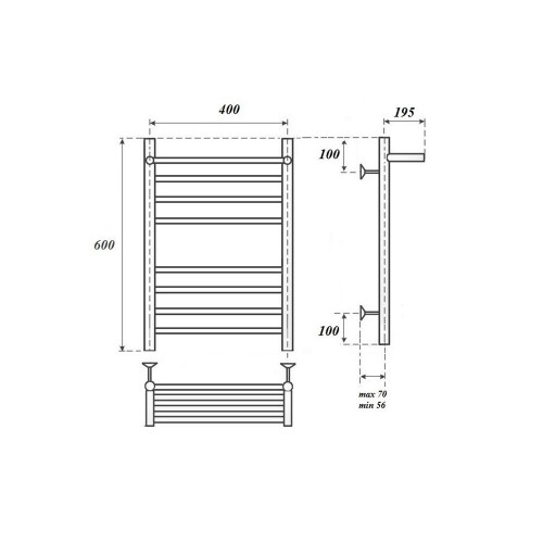 Point Аврора полотенцесушитель электрический с полкой 40х60 PN10146SPE