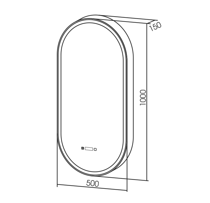 Azario Soho Black зеркало-шкаф 50х100 см сенс. вкл., часы, подогрев, диммер, черный LED-00002612