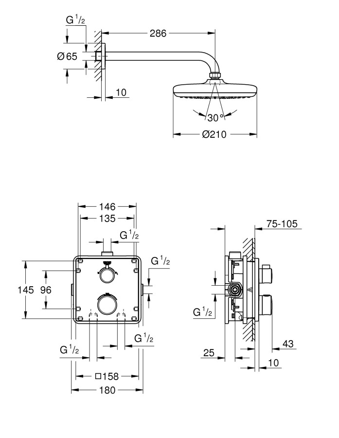 Grohe Grohtherm 34728000 душевая система с термостатом