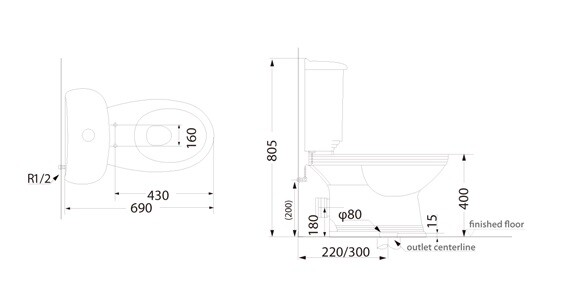 Creo Ceramique MARSEILLE MA1002+MA1003+MA1001 унитаз напольный