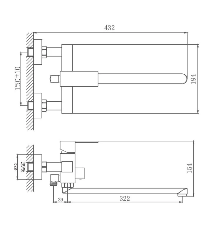 Haiba смеситель для ванны HB22803