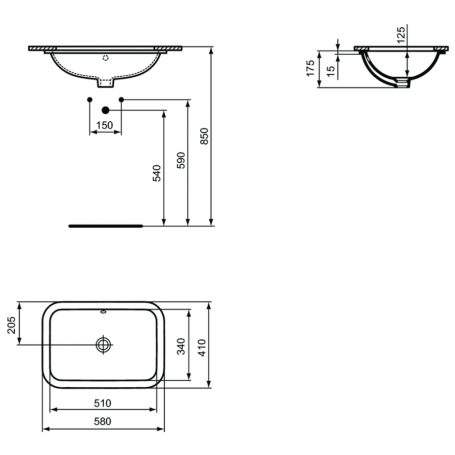 Ideal Standard Connect раковина 58х41 см E506101