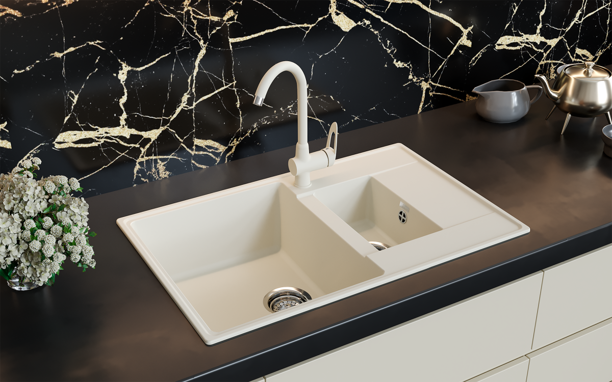 Мойка кухонная Ulgran Quartz Prima 780 1,5 K-07 уголь