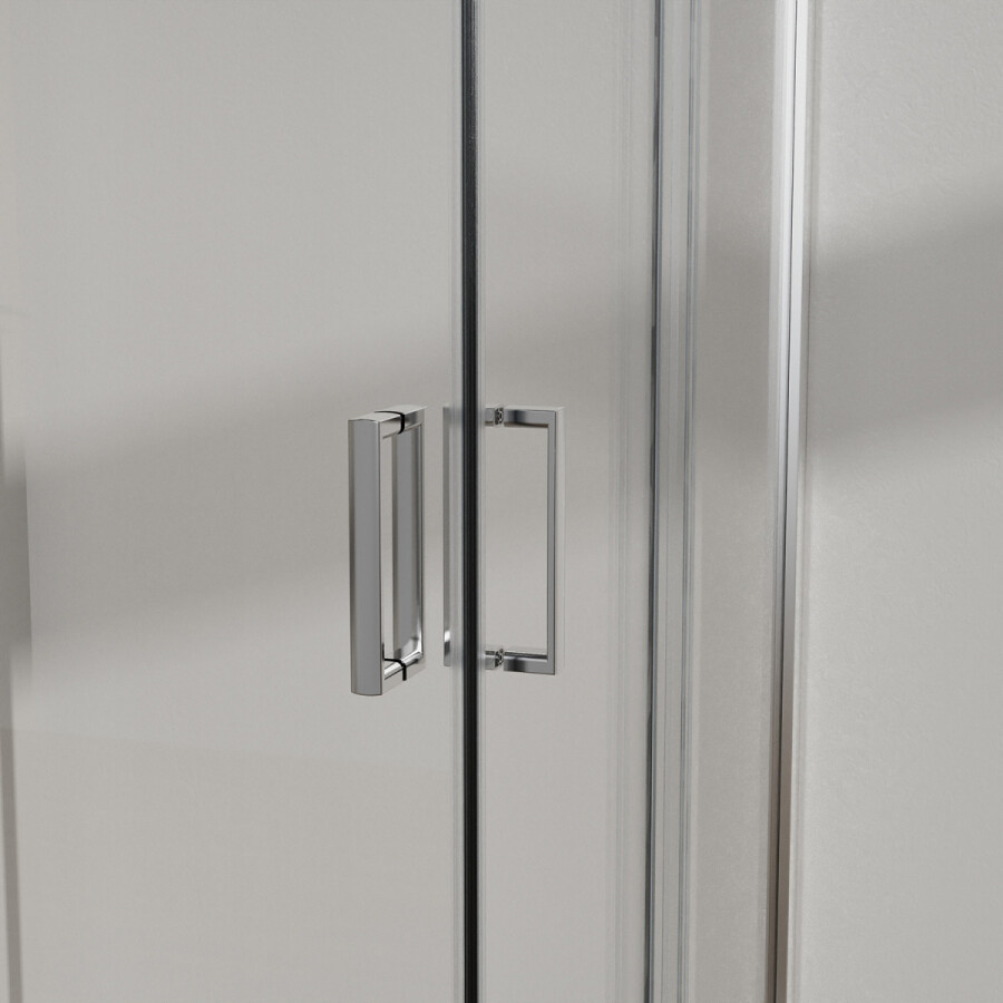 Душевое ограждение Azario Paris 900х900х1950 стекло "Шиншилла" 5 мм, профиль графит матовый AZ-R06-90-MGR-CHC