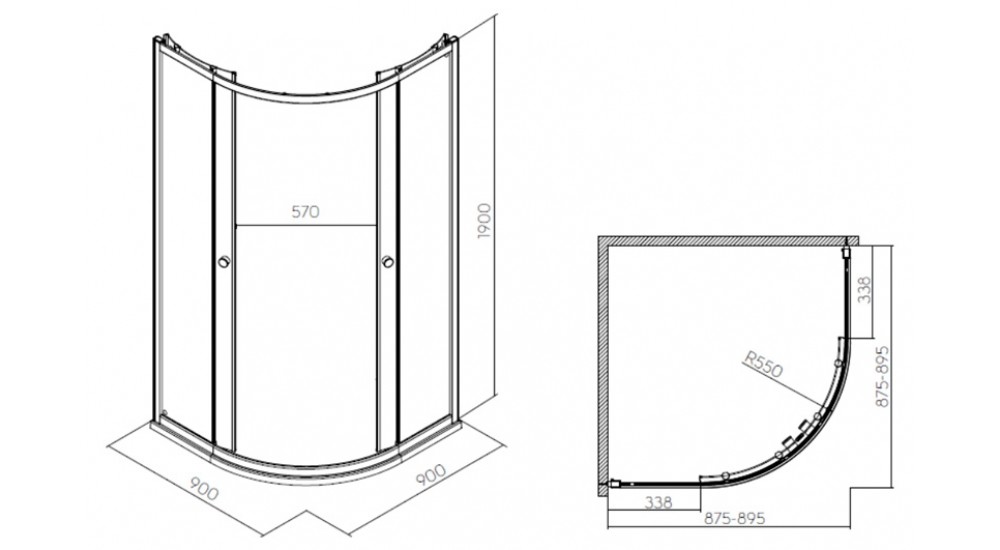 Ifo Silver RP5190222003 душевое ограждение 90*90*190