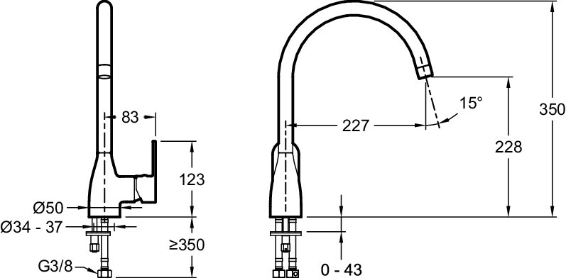 Jacob Delafon Marie E21151-CP смеситель для кухни хром