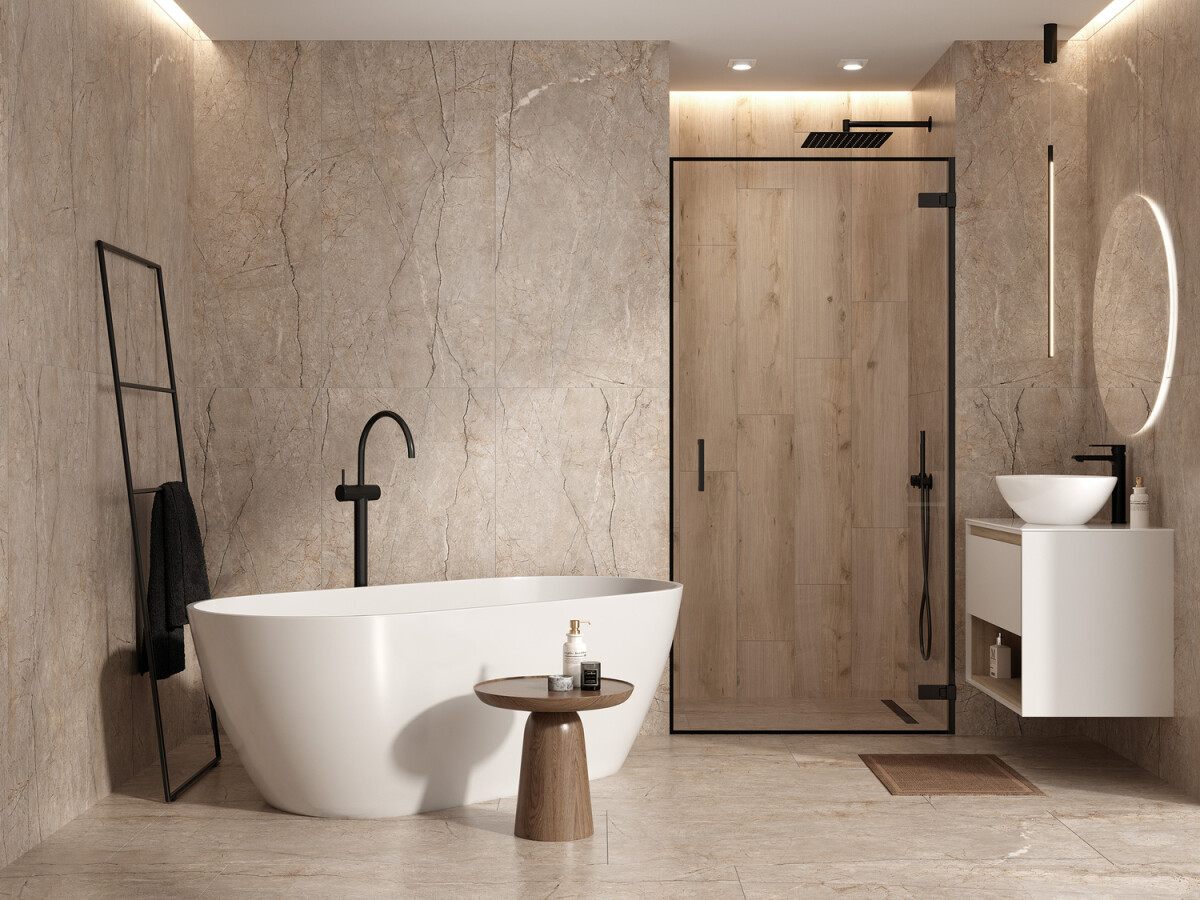 Керамогранит Cersanit Futura тонкий Silver Roots серый ректификат 60x120 A17124