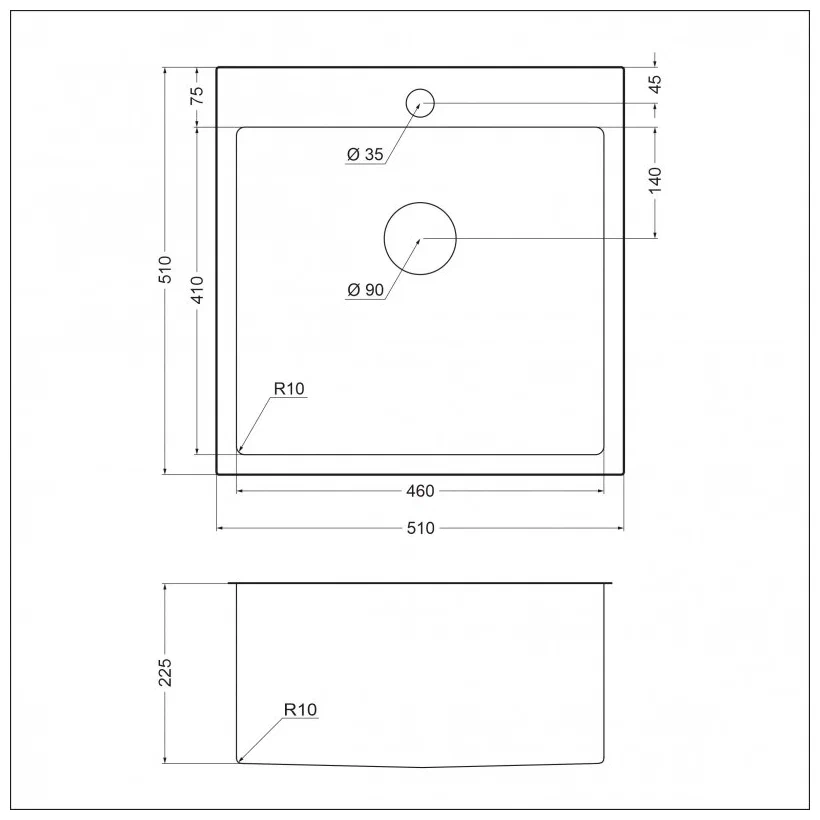 Emar EMB-116 кухонная мойка satin 51x51 см