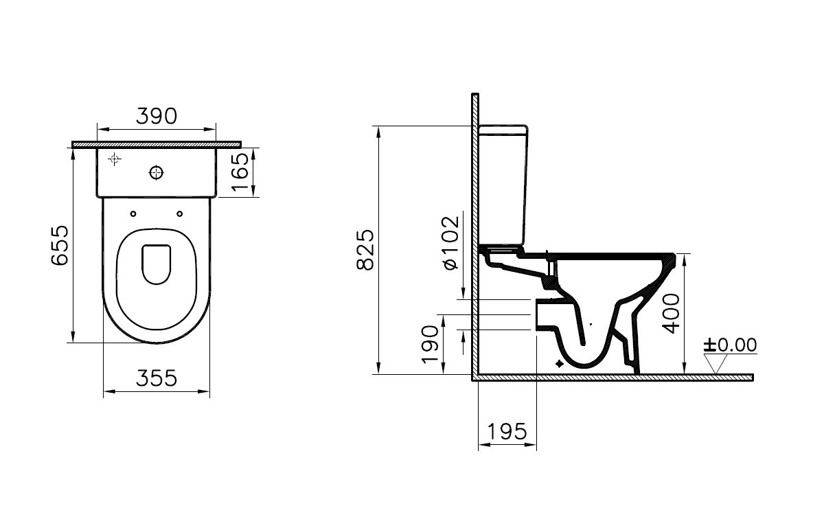 Vitra S50 9797B003-7204 унитаз напольный