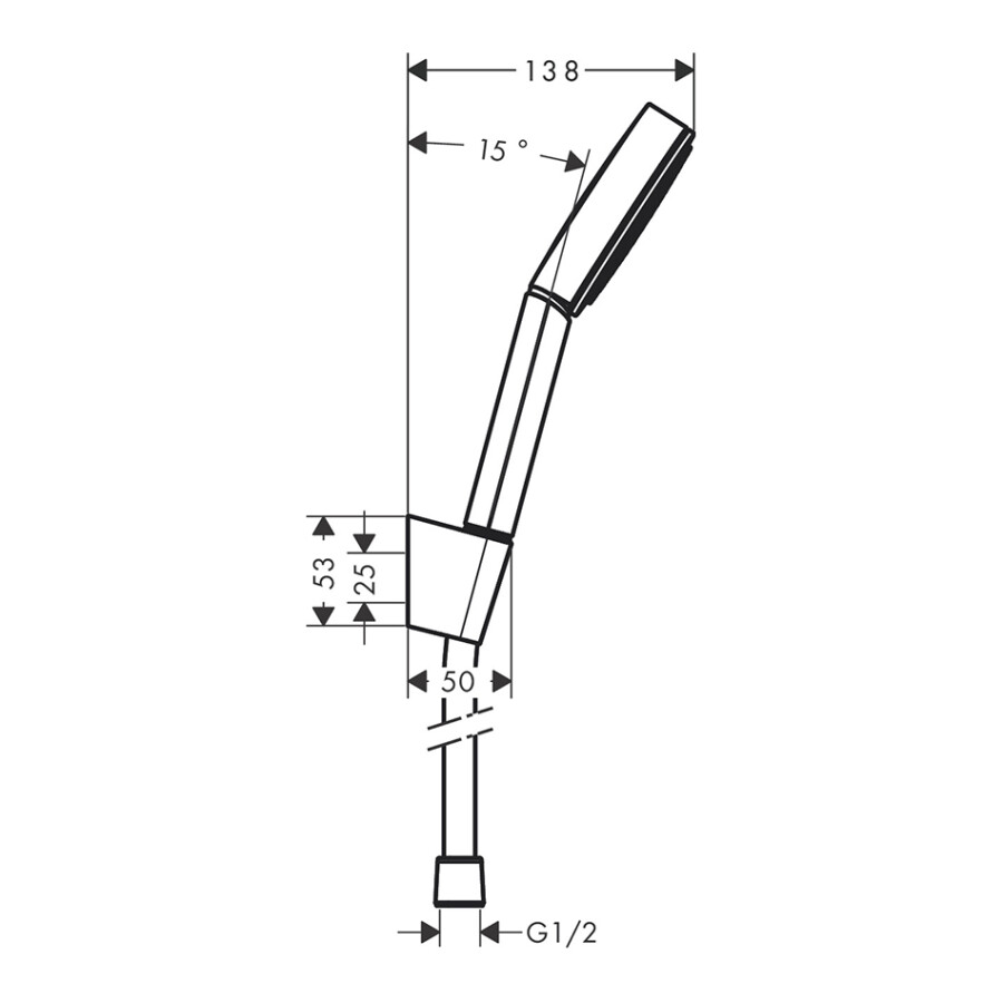 Hansgrohe Pulsify Душевой набор с держателем 105 1jet шланг 125 черный матовый 24301670