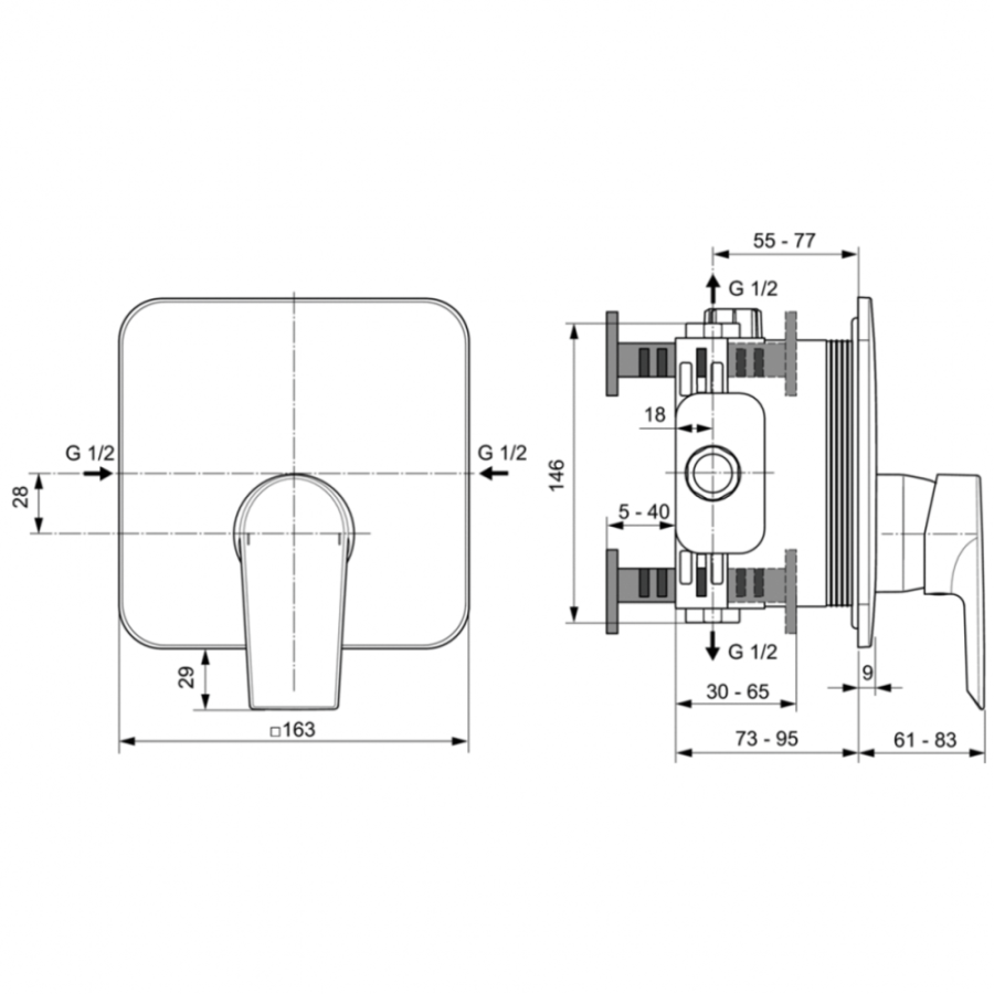 Ideal Standard Tesi смеситель для душа A6585AA