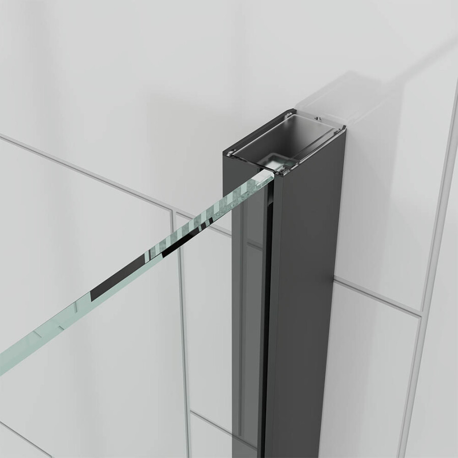 Душевой угол Veconi Ottimo P20 B-SP (120×80×190) распашная, профиль чёрный матовый, стекло матовое OP20B-SP-12080-07-C9