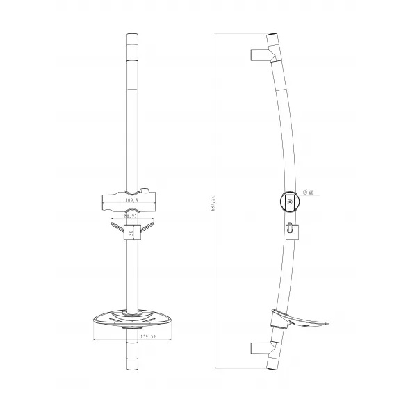 Lemark душевая стойка с мыльницей LM8064C