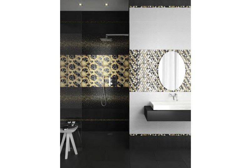 Уралкерамика Golden 25х50 см декор настенный мозайка