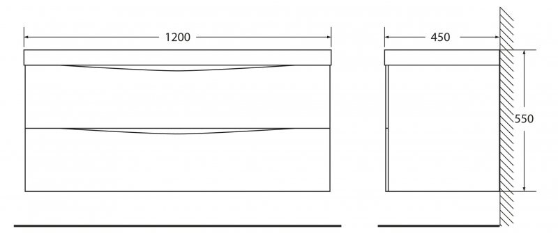 BelBagno KRAFT-1200-2C-SO-PP тумба с раковиной подвесная