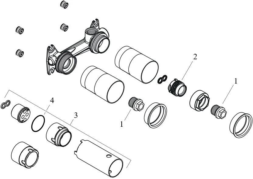 Hansgrohe 72568000S Set HG Rebris E смеситель для раковины скрытого монтажа 2 отв. (72568000+13622180) Хром