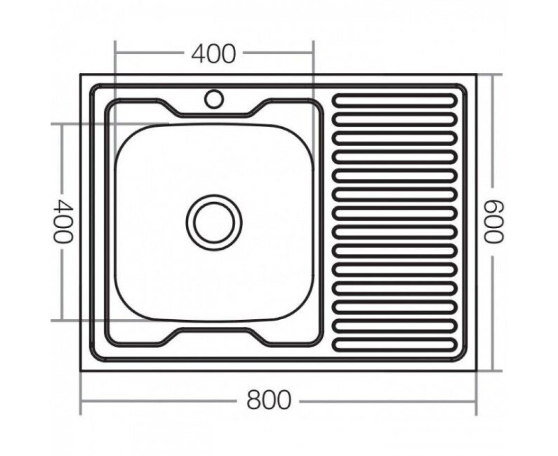 Мойка из нержавеющей стали накладная 80х60 см Zerix Z8060R-08-180E ZM0585