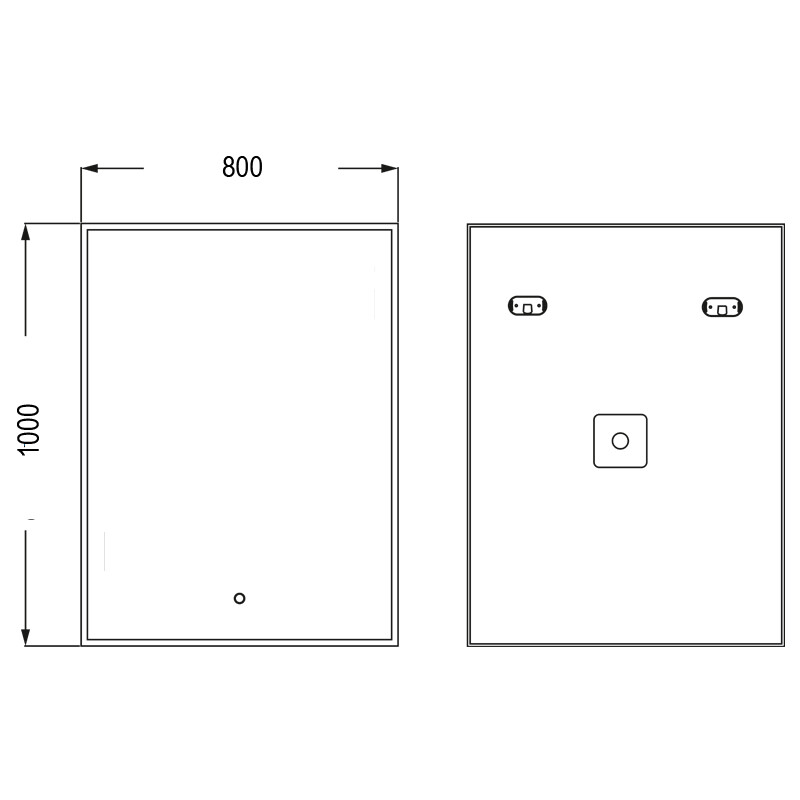 Зеркальное полотно Azario Алмина 80*100 LED-00002315