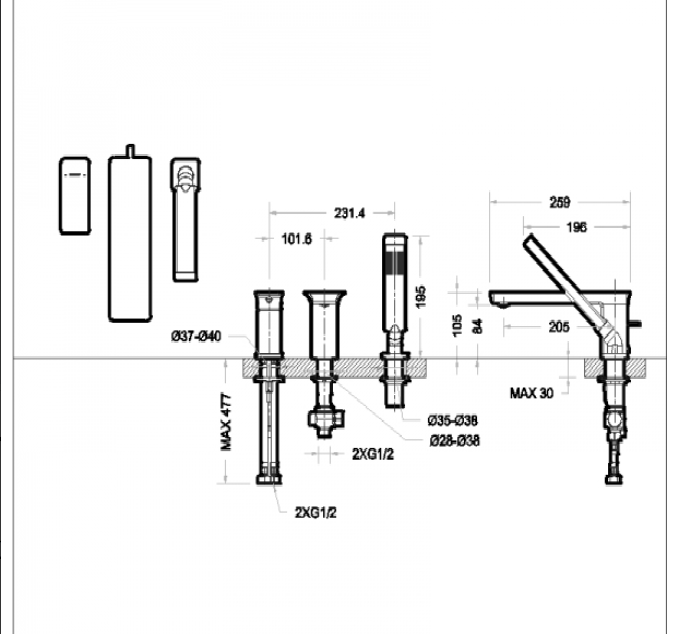 Bravat Phillis F556101C-2-ENG смеситель на борт ванны хром