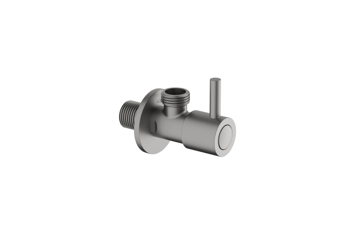 Aquatek AQ2451BGM Угловой переходник с запорным вентилем Оружейная сталь