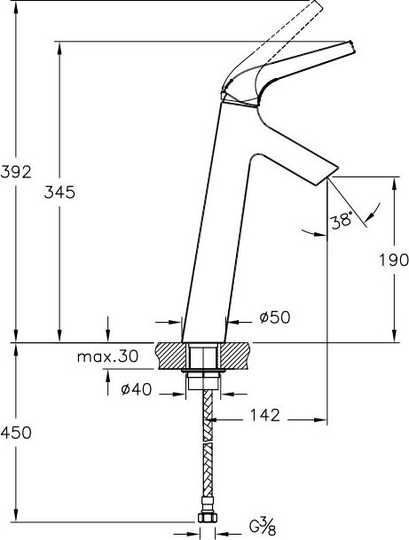 Vitra Nest A42301EXP смеситель для раковины 35 мм