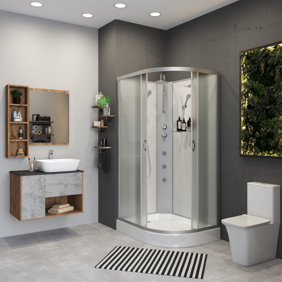 Niagara NG 3312-14 LBKTG Душевая кабина 120x80 Без крыши с гидромассажем и тропическим душем 33121423LBKTG
