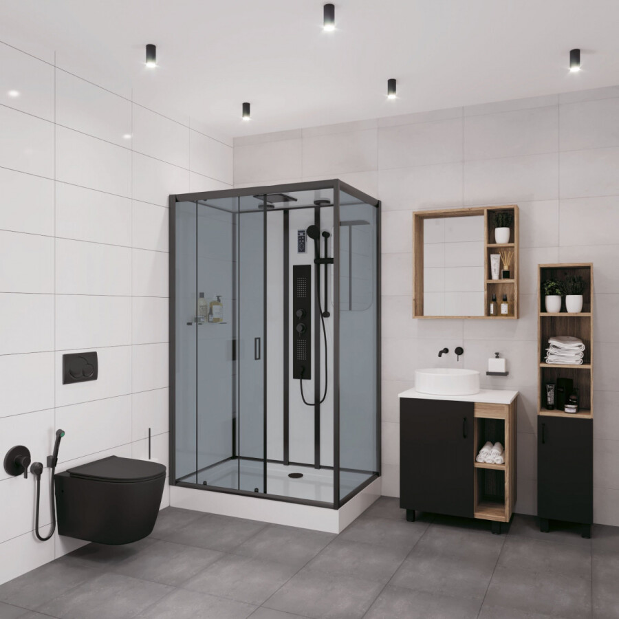 Niagara NG 6912-01GQL Black Душевая кабина 120x80 Левый угол 69120134GQLBLACK