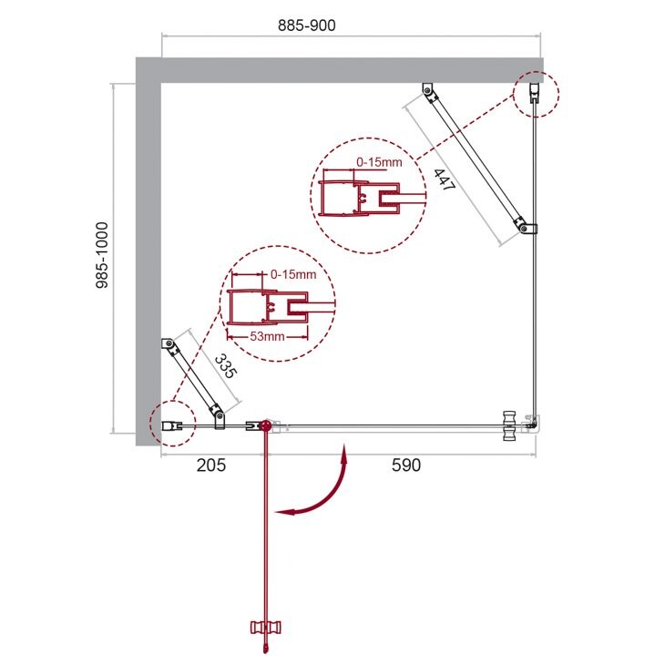 BelBagno душевое ограждение ETNA-AH-12-90/100-C-Cr 90х100х195