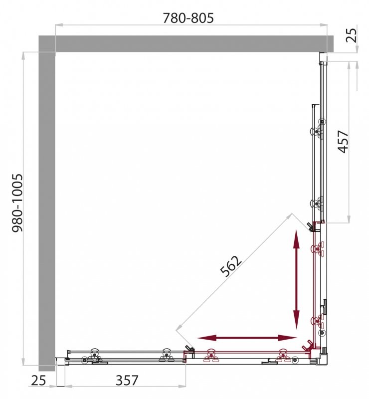 BelBagno SELA-AH-2-100/80-C-Cr душевое ограждение 100*80*190