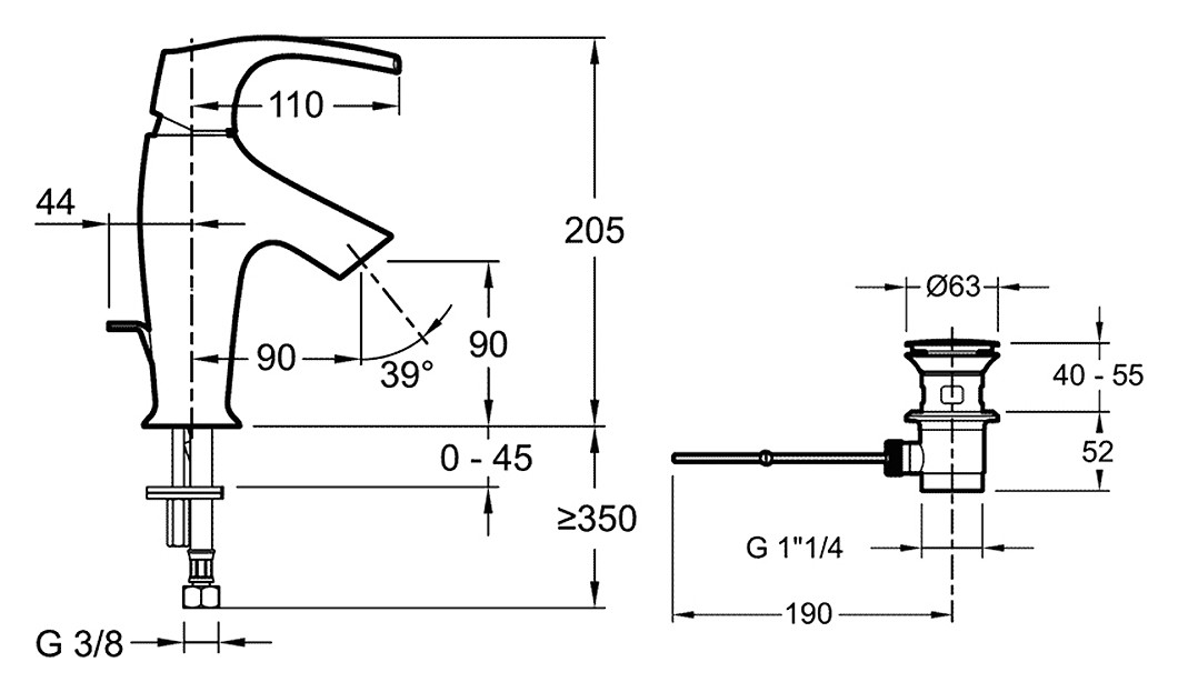 Jacob Delafon Symbol E72680-CP смеситель для раковины