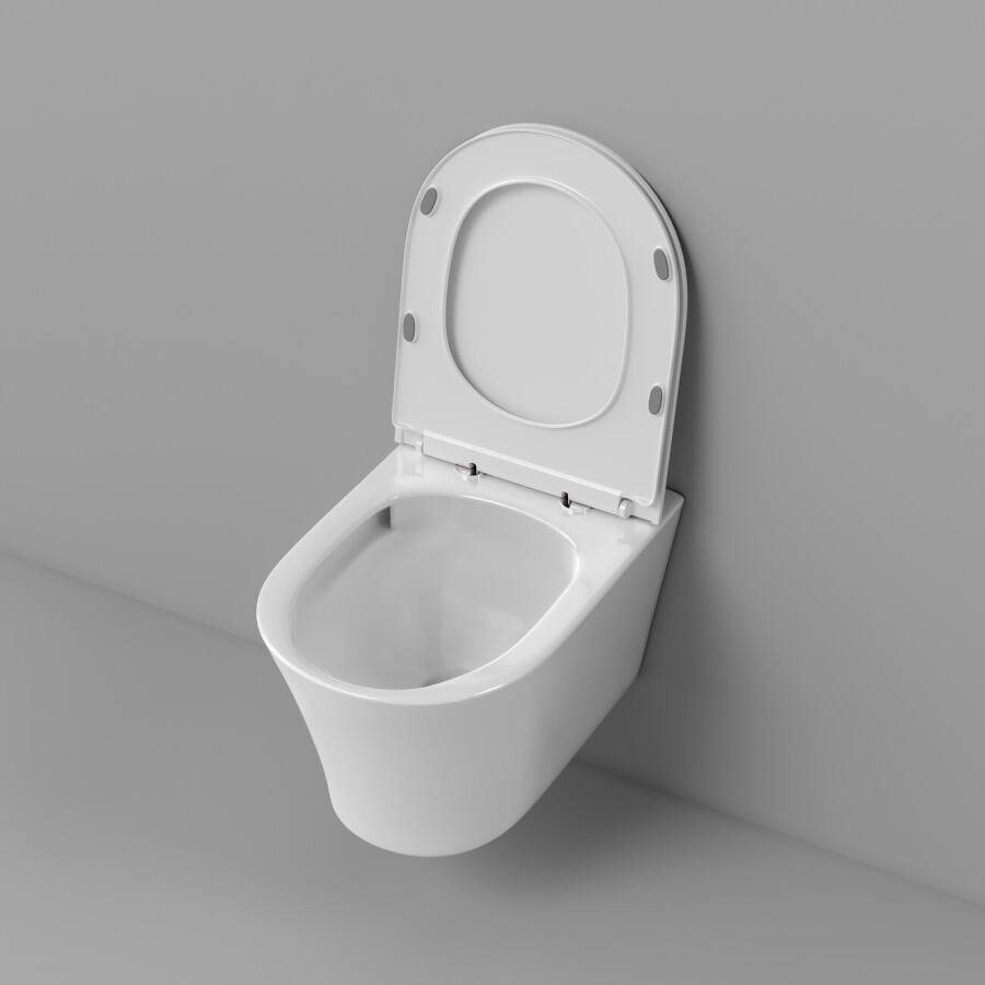 Унитаз подвесной Grossman Thin Rim GR-5604SQ (520х360х355) тонкий ободок,белый с тонкой крышкой,микролифт,смыв торнадо,1 место