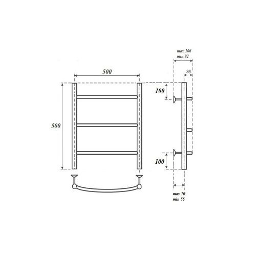 Point Афина полотенцесушитель электрический 50х50 PN04155E