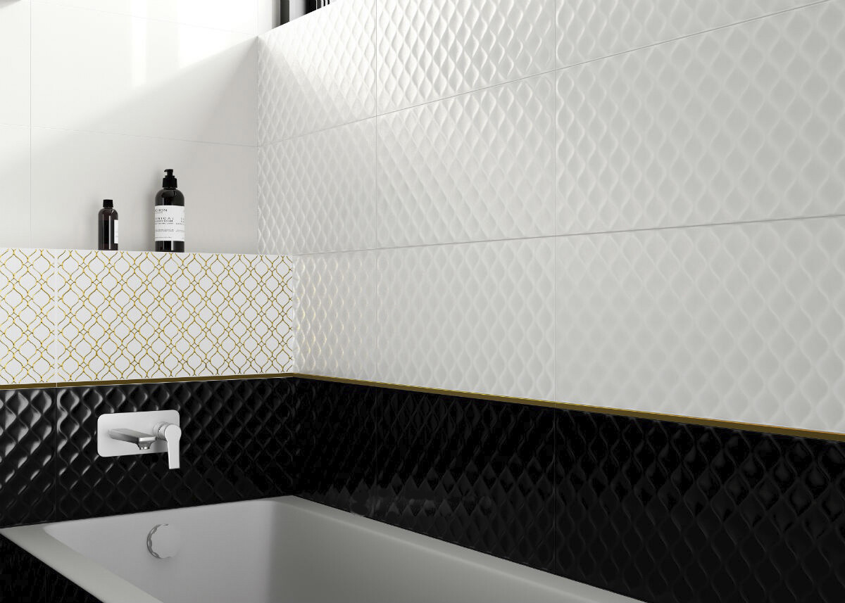 Плитка Cersanit Deco черный рельеф 29,8x59,8 DEL232