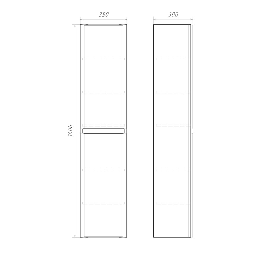 Подвесная шкаф-колонна для ванной комнаты Comforty Валдай-35П белая матовая 00-00020835