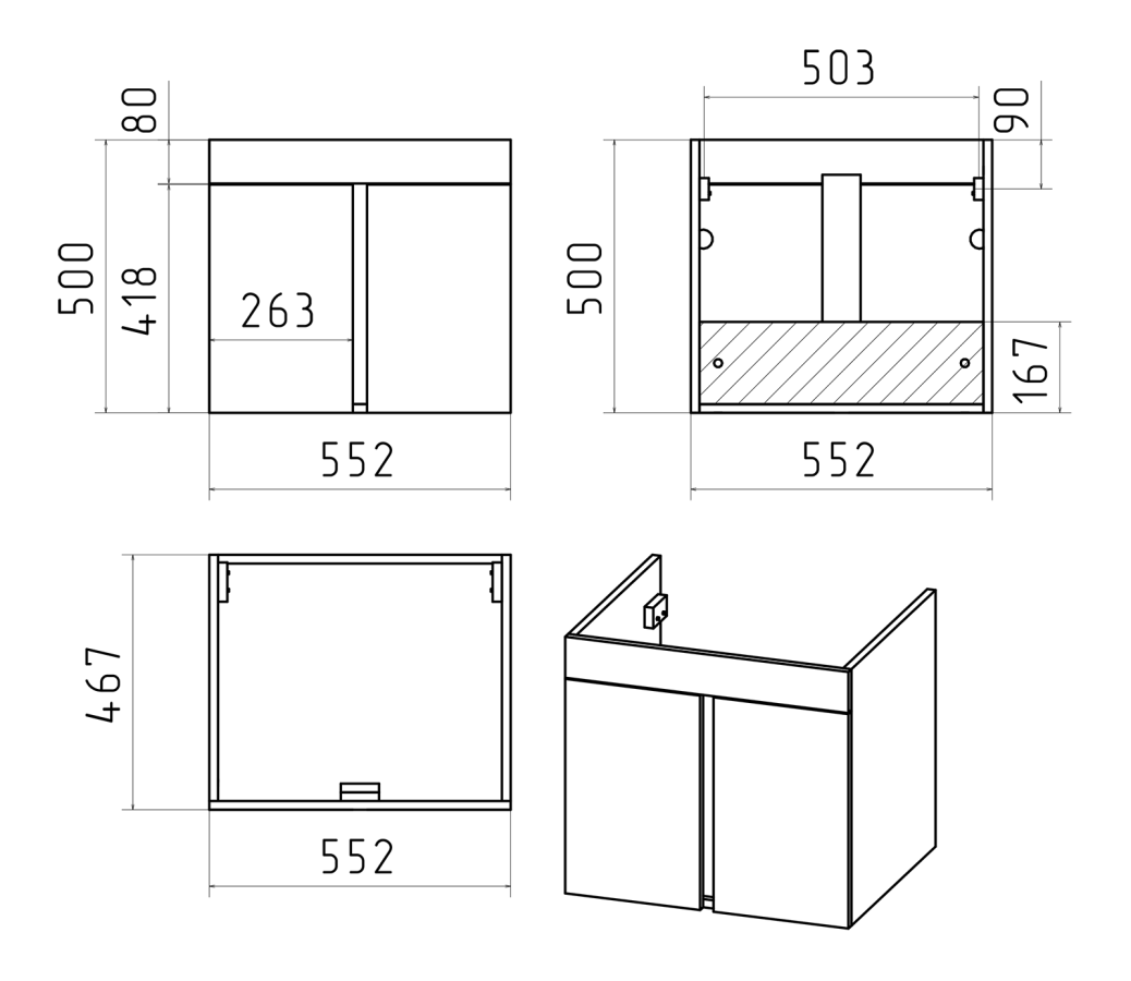 Misty Торос тумба 60 см с раковиной П-Тор0060-011 + Алиса 60