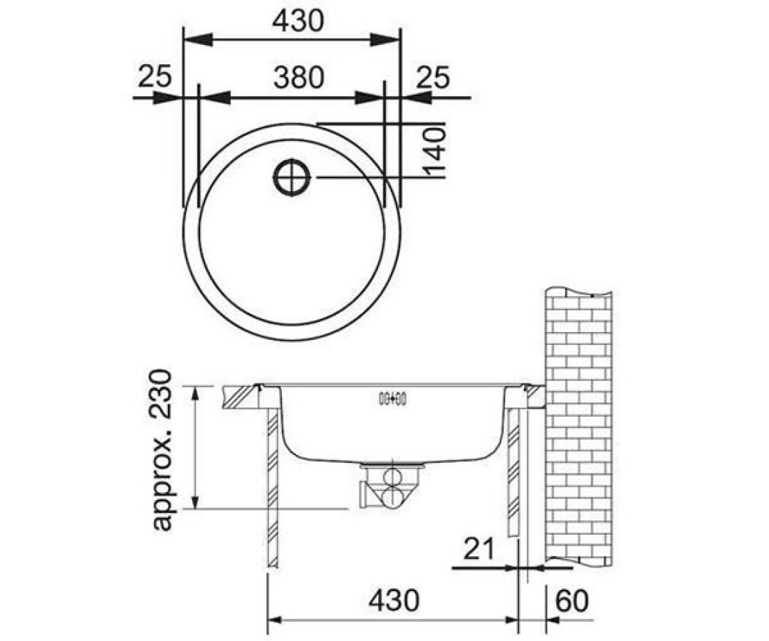 Franke RAX 610-38 кухонная мойка нержавеющая сталь матовая Ø 43 см