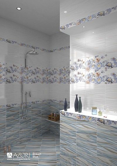 Azori dream 33х33см плитка напольная голубая глянцевая