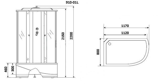 Niagara NG 910-01L Душевая кабина 120x80 Левая 9100134L