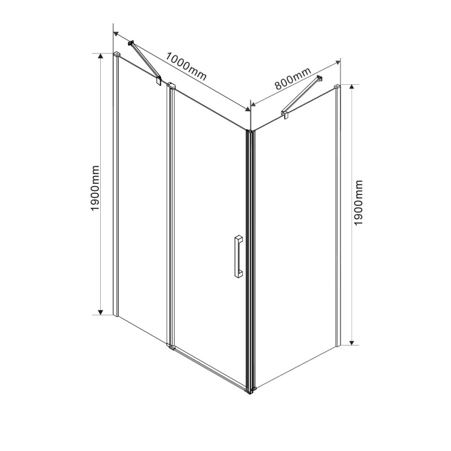 Vincea Orta душевой уголок VSR-1O8010CL 100х80 хром, стекло прозрачное