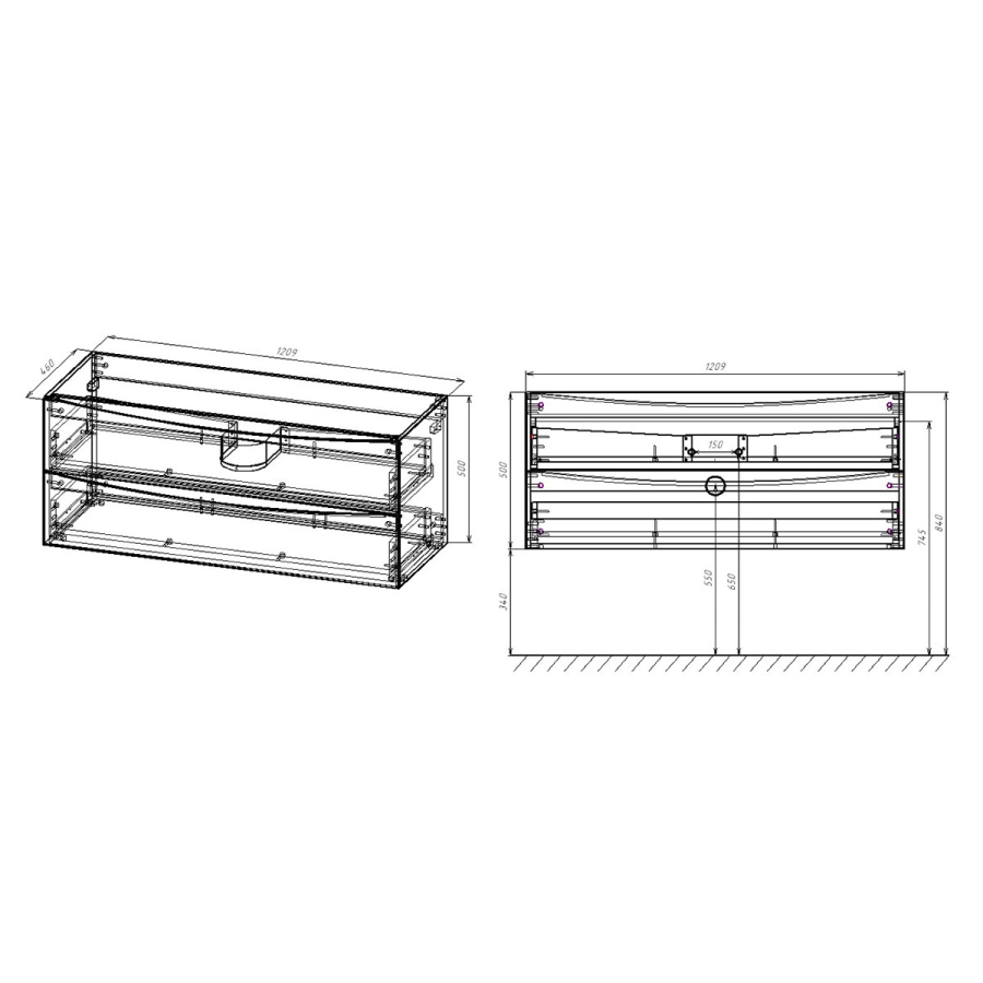 Vincea тумба под раковину Mia 1200 G.White