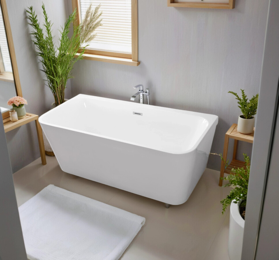 Ванна акриловая Loranto 1700х750х610 пристенная, в комплекте с сифоном и опорными ножками CS-04-170