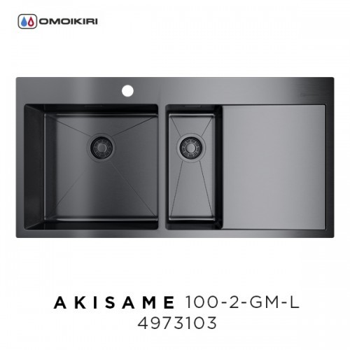 Omoikiri Akisame 100-2-IN-R 4973547 кухонная мойка нержавеющая сталь 100x51см