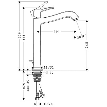 Hansgrohe Metris Classic 31078000 смеситель для раковины хром