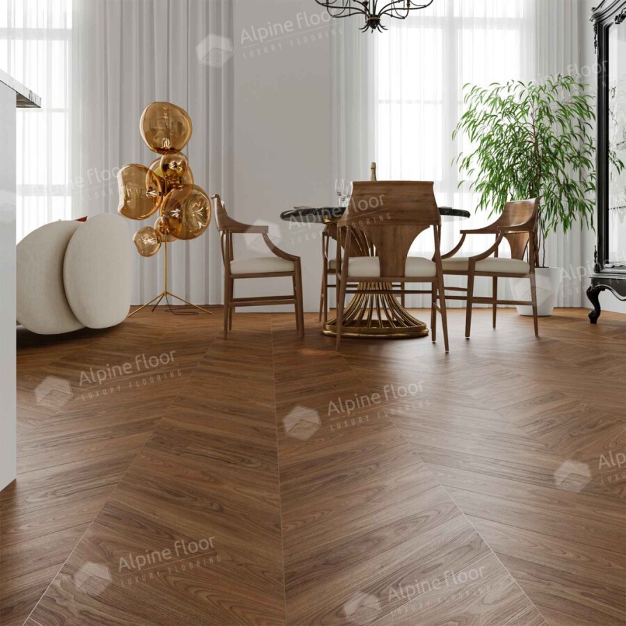 Alpine Floor Chevron Alpine SPC ламинат Орех Нойер ЕСО 18-22 600х127х5 mm