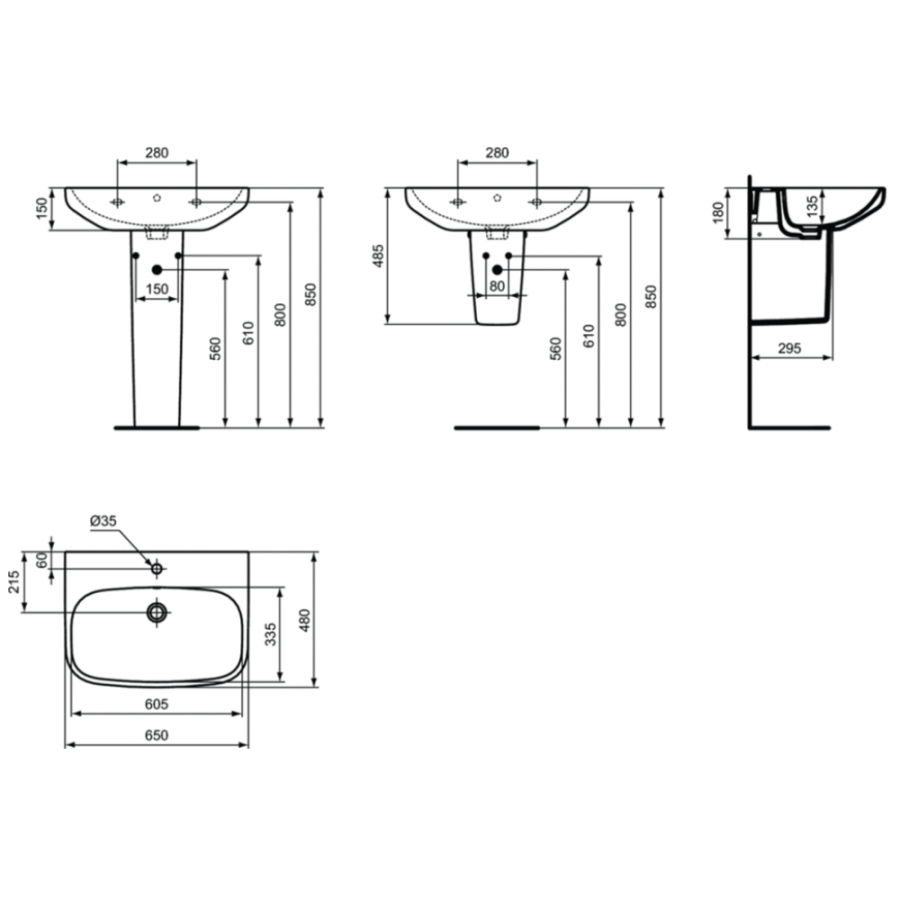 Ideal Standard раковина 65 см T470401