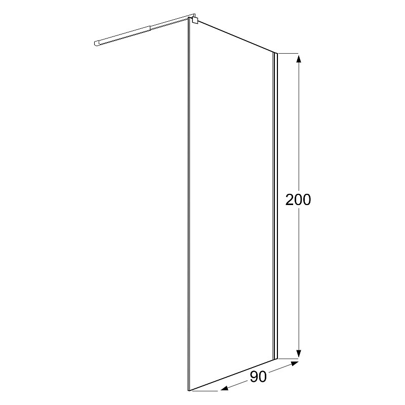 Душевая перегородка Loranto Walk-in CS-Z02S-90 профиль сатин