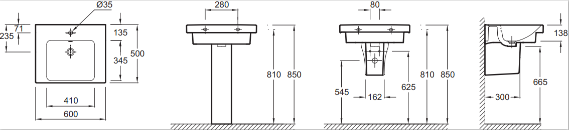 Jacob Delafon Odeon Up E4778-00 раковина подвесная 60 см